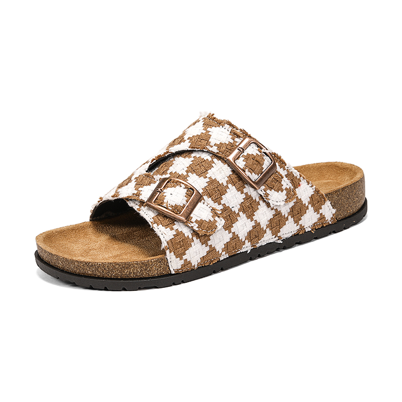 Men'S Shoes Birkenstock - Ciabatte Vintage a Quadri con Suola