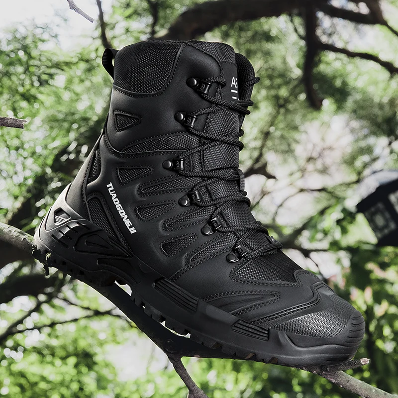 Men'S Shoes No Laces - Stivali tattici da trekking all'aperto da