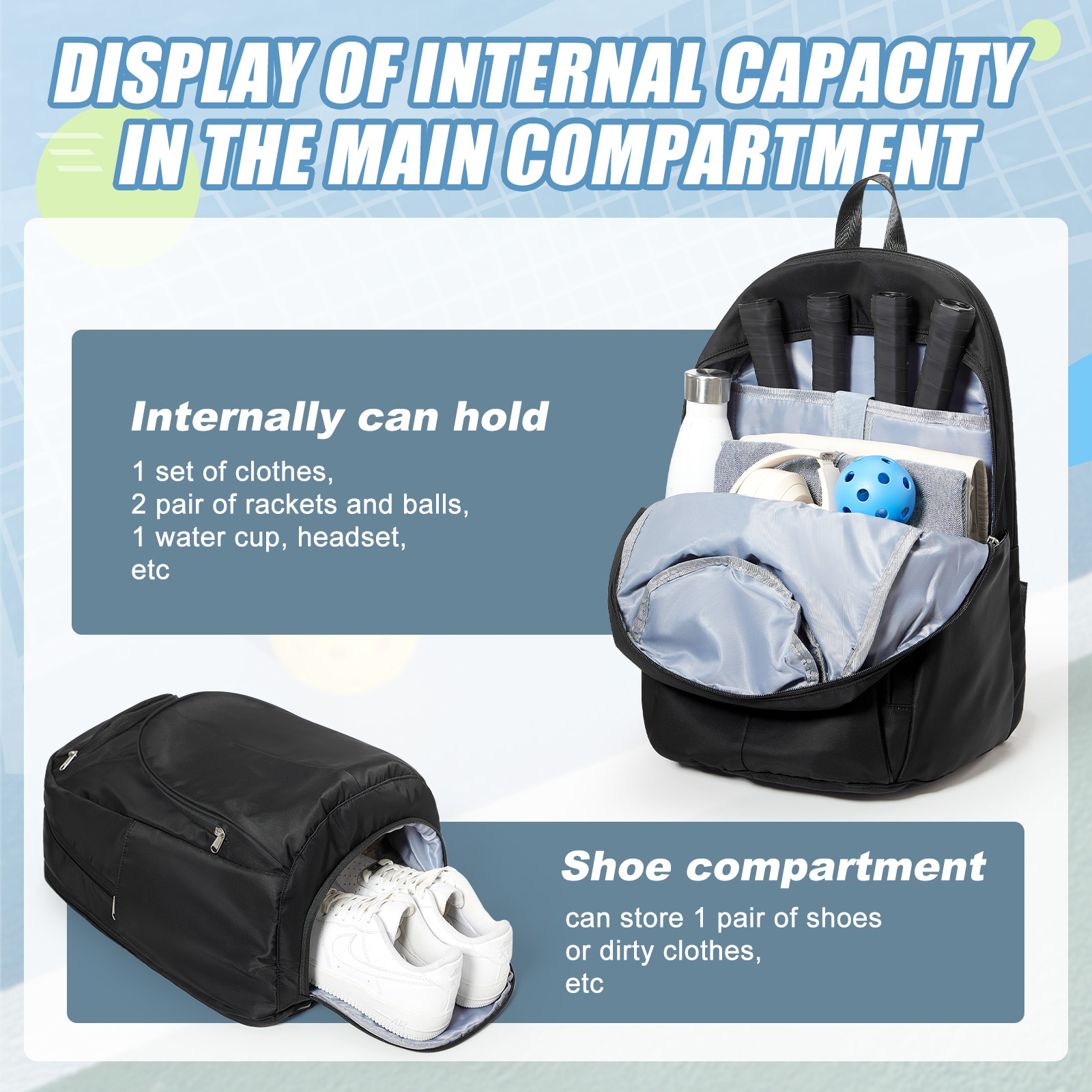 Borsa da Tennis Zaino per Tenn - Men'S Shoes To Women'S recensione e prezzo
